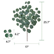 6 Pcs 25 Inch Artificial Eucalyptus Stems with Leaves for Floral Arrangements Fall Decorations