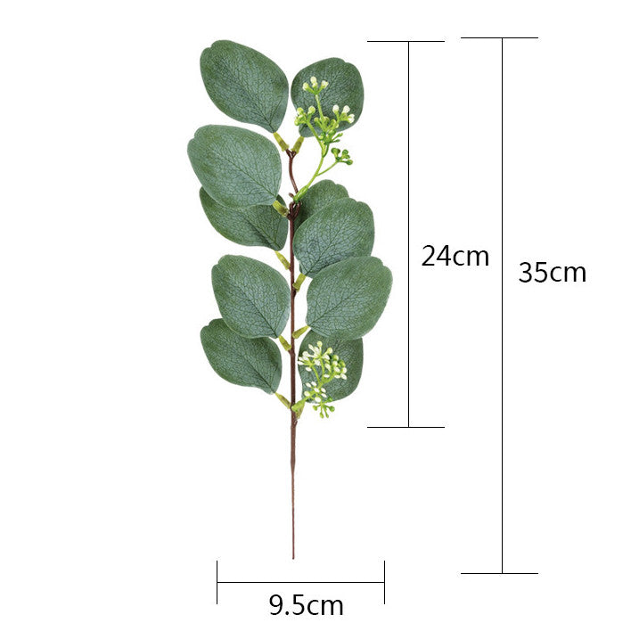 10 Pcs Artificial Eucalyptus Leaves Stems 13.7 Inch Bulk Silk Plant Green