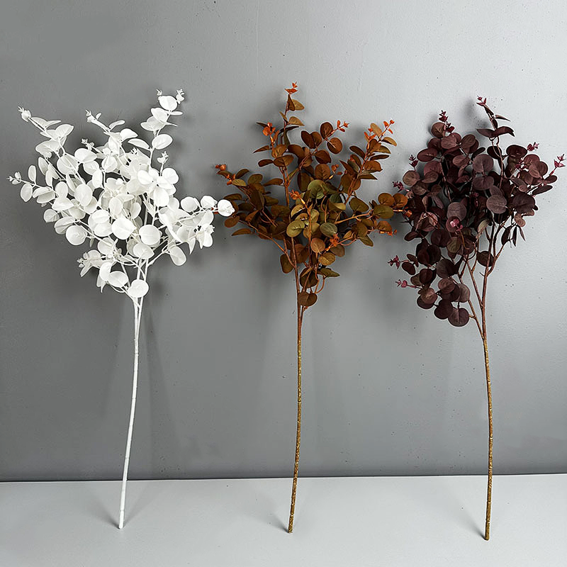 27.5 Inch Artificial Silk Eucalyptus Leaves Branches 10 Pcs Bulk Floral Arrangement