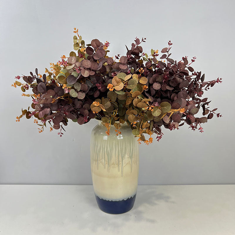 27.5 Inch Artificial Silk Eucalyptus Leaves Branches 10 Pcs Bulk Floral Arrangement