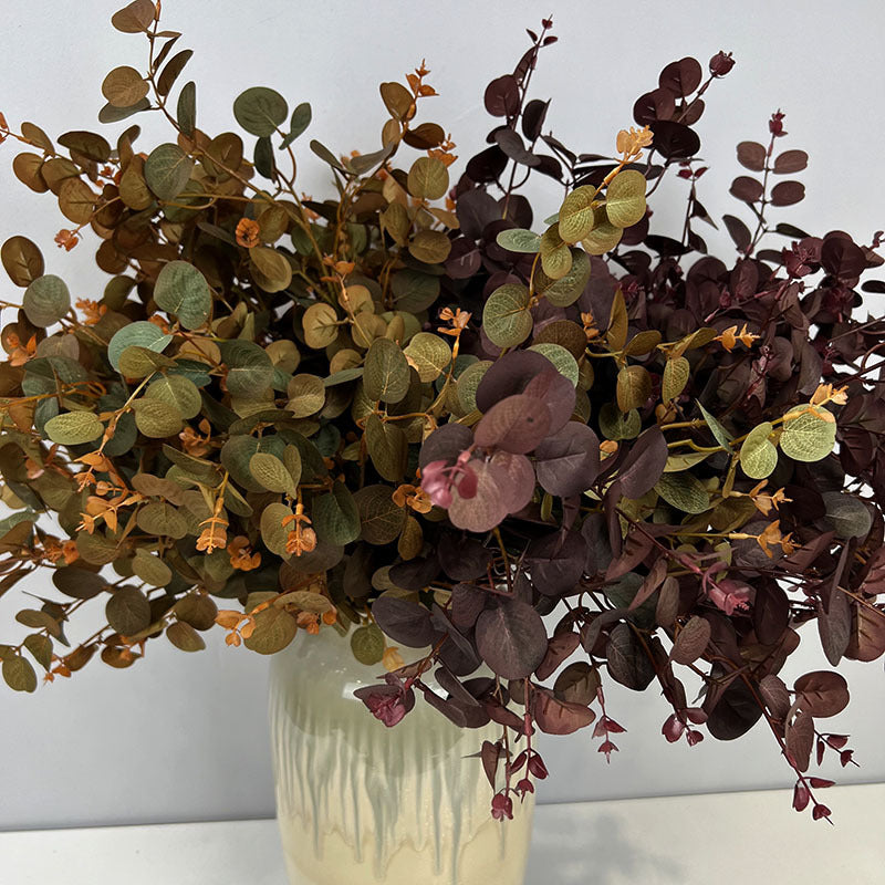 27.5 Inch Artificial Silk Eucalyptus Leaves Branches 10 Pcs Bulk Floral Arrangement