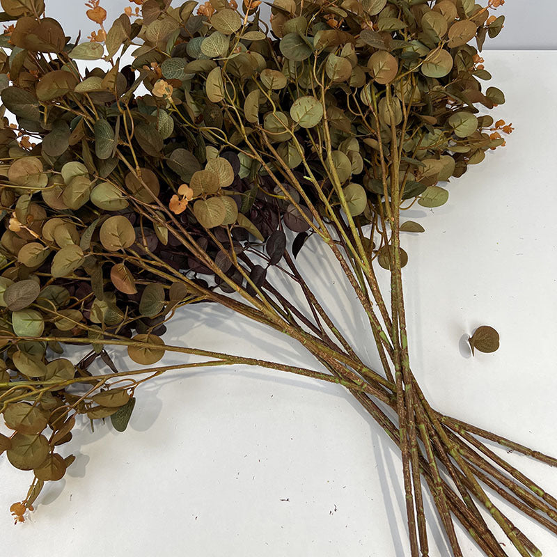 27.5 Inch Artificial Silk Eucalyptus Leaves Branches 10 Pcs Bulk Floral Arrangement