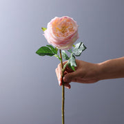1 Branch 17 Fake Austin Rose Flowers - Artificialmerch