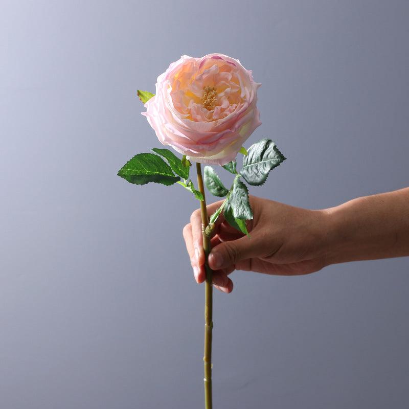 1 Branch 17 Fake Austin Rose Flowers - Artificialmerch