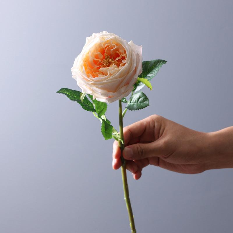 1 Branch 17 Fake Austin Rose Flowers - Artificialmerch