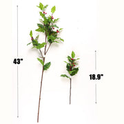 Artificial Holly Leaves and Red Berries Branches, Bulk Winter Decor, 12 Inch, 10 Pcs