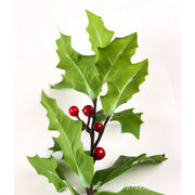 Artificial Holly Leaves and Red Berries Branches, Bulk Winter Decor, 12 Inch, 10 Pcs