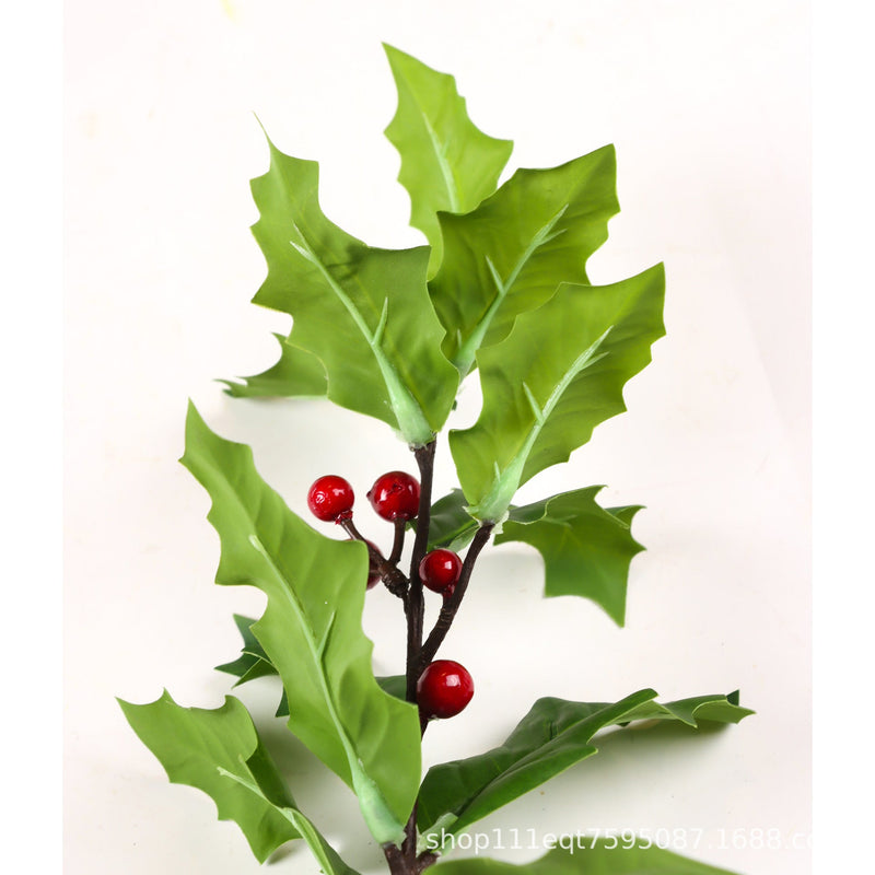 Artificial Holly Leaves and Red Berries Branches, Bulk Winter Decor, 12 Inch, 10 Pcs