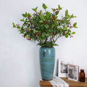 Artificial Holly Leaves and Red Berries Branches, Bulk Winter Decor, 12 Inch, 10 Pcs