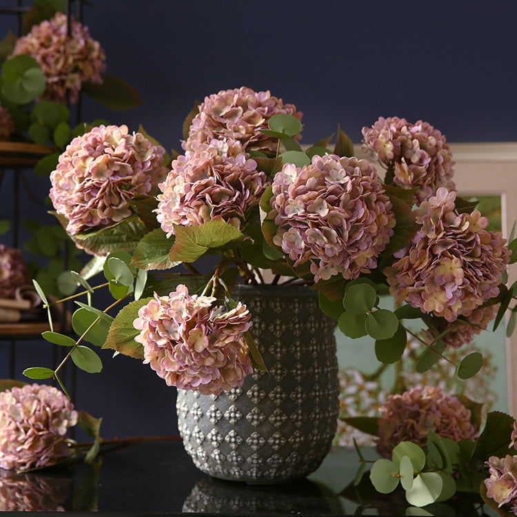 21 Inch Real Touch Hydrangea Stems 10 Pcs Artificial Silk Flowers Fall Winter Decor