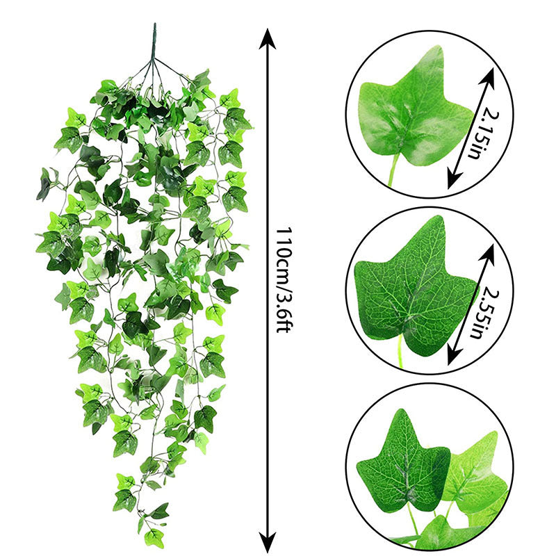Artificial Ivy Hanging Garland Set for Hanging Basket, Bulk Wholesale, Green Vines, Durable Artificial Foliage