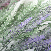 5 Bundles Purple Artificial Lavender Bush Stems Bulk Wholesale