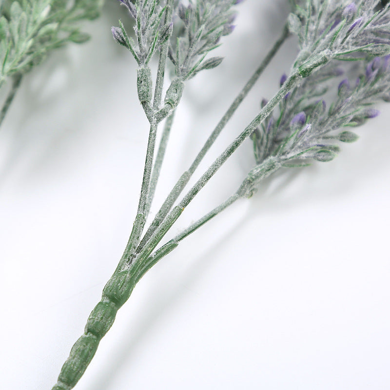 5 Bundles Purple Artificial Lavender Bush Stems Bulk Wholesale