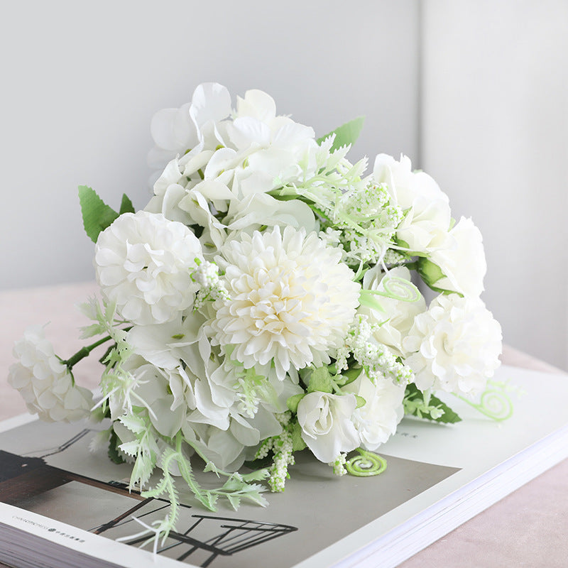 12 Inch Artificial Silk Peony and Mum Bush Bouquet, Mixed Floral Stems, Bulk Wholesale Pack