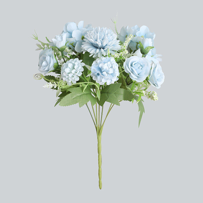 12 Inch Artificial Silk Peony and Mum Bush Bouquet, Mixed Floral Stems, Bulk Wholesale Pack