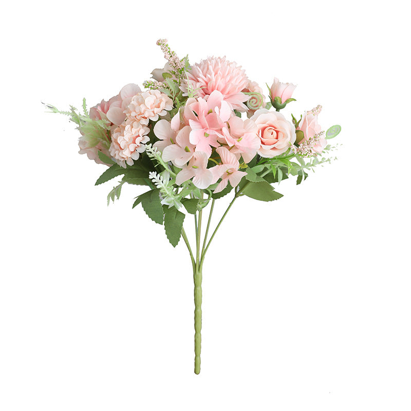 12 Inch Artificial Silk Peony and Mum Bush Bouquet, Mixed Floral Stems, Bulk Wholesale Pack