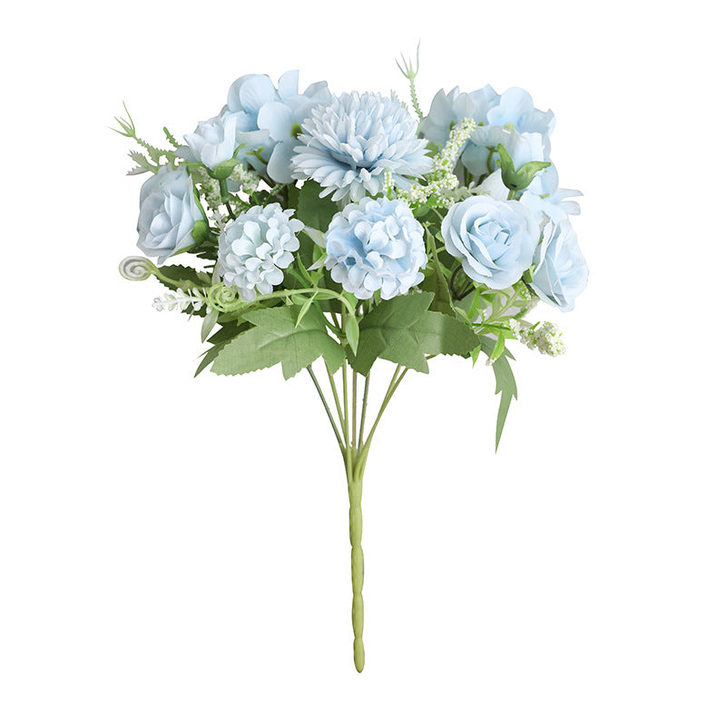 12 Inch Artificial Silk Peony and Mum Bush Bouquet, Mixed Floral Stems, Bulk Wholesale Pack