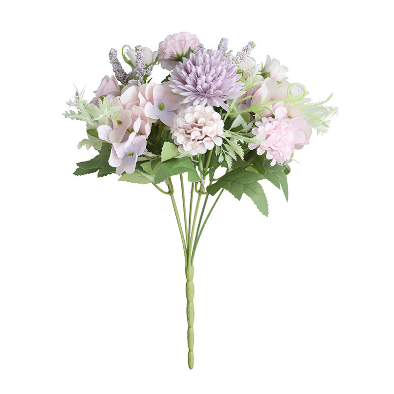 12 Inch Artificial Silk Peony and Mum Bush Bouquet, Mixed Floral Stems, Bulk Wholesale Pack
