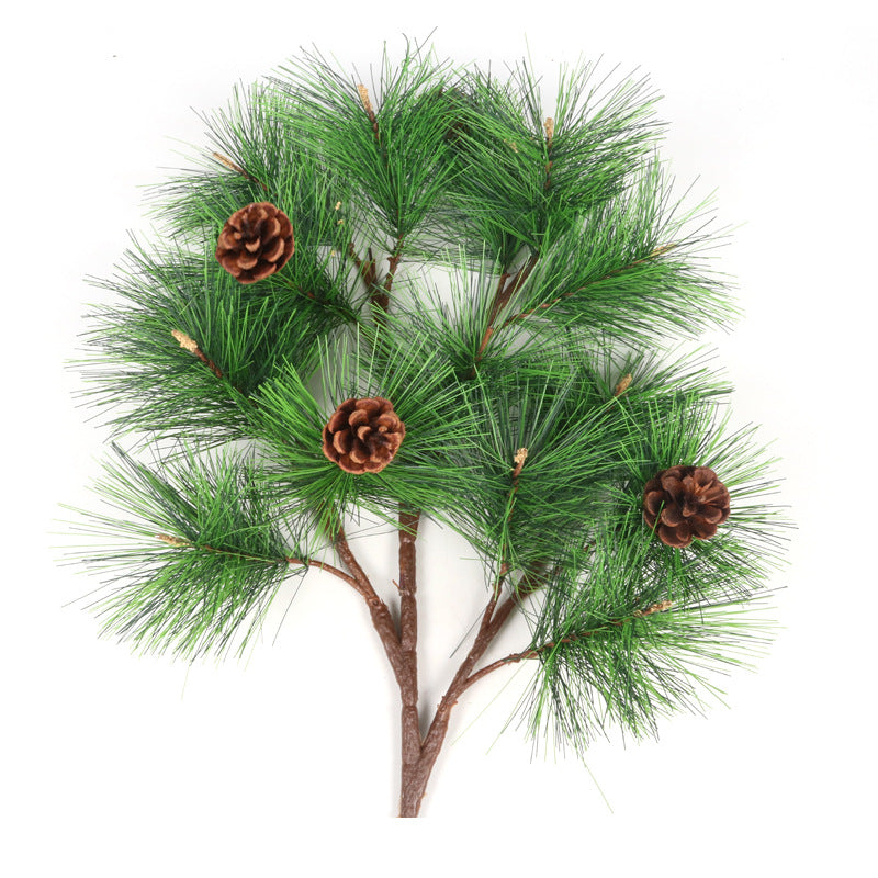23 Inch Artificial Christmas Pine Stems with Pine Cones, 10 Pcs Bulk Branch Sprays