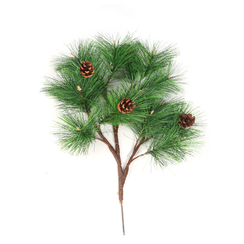 23 Inch Artificial Christmas Pine Stems with Pine Cones, 10 Pcs Bulk Branch Sprays