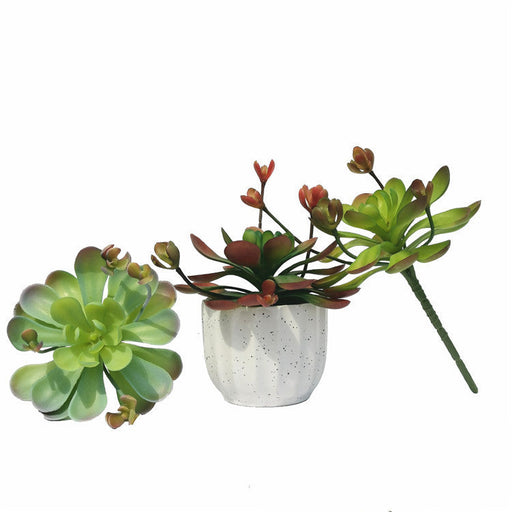10 Pcs Mini Artificial Succulent Plants in Small Pots, Green Faux Succulents for Home Decor