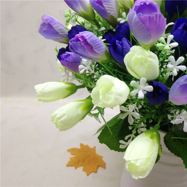 13.4 Inch Artificial Tulip Flower Bush Bouquet Bulk Arrangement Wholesale 10 Pcs Silk Flowers
