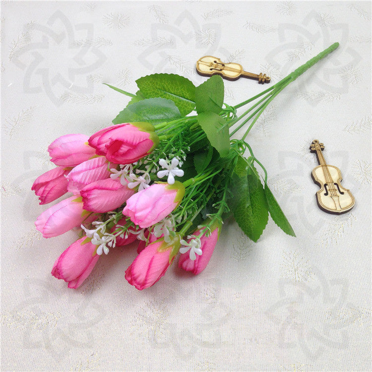 13.4 Inch Artificial Tulip Flower Bush Bouquet Bulk Arrangement Wholesale 10 Pcs Silk Flowers