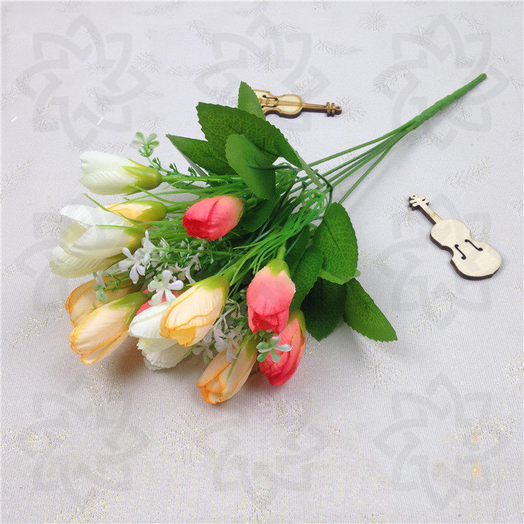 13.4 Inch Artificial Tulip Flower Bush Bouquet Bulk Arrangement Wholesale 10 Pcs Silk Flowers
