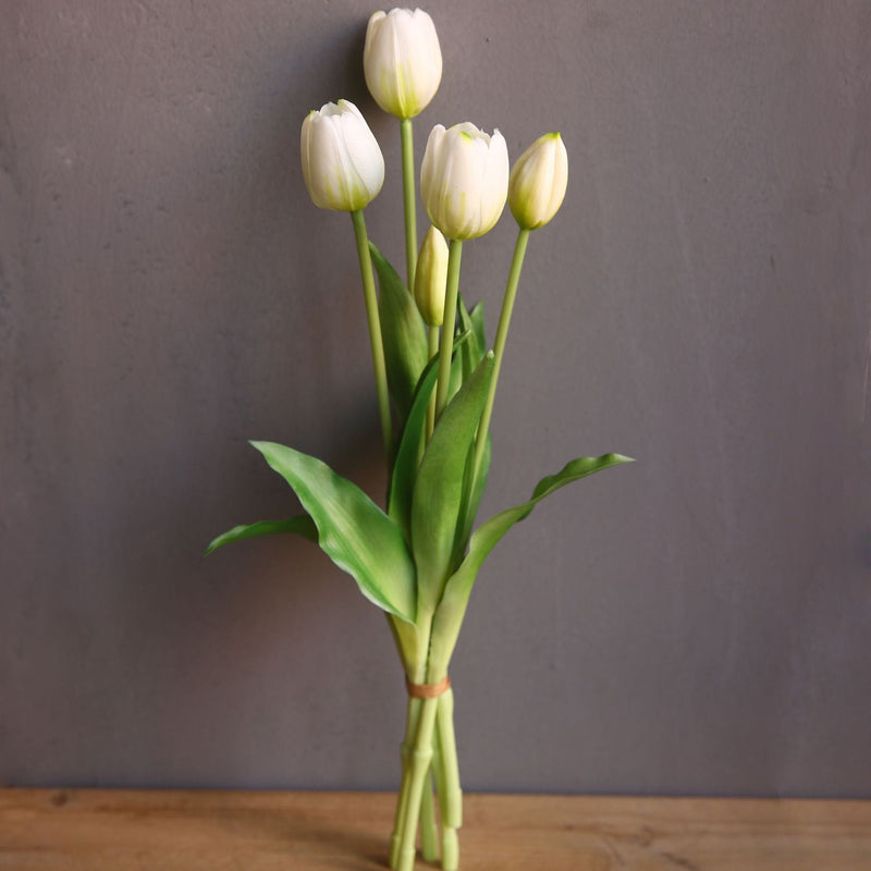 15 Inch Real Touch Tulip Stems Bundle 10 Pcs Artificial Silk Flowers