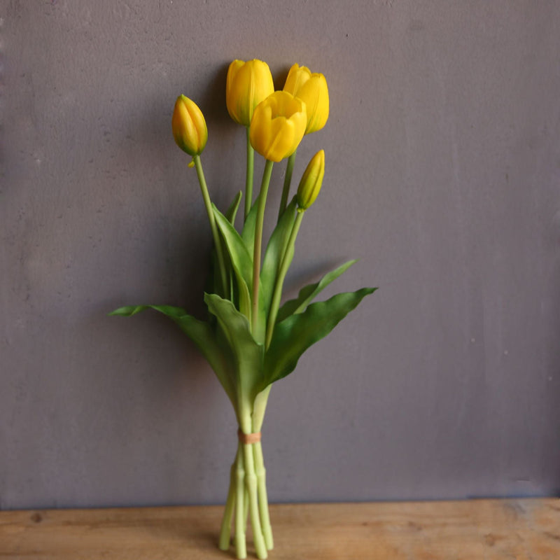 15 Inch Real Touch Tulip Stems Bundle 10 Pcs Artificial Silk Flowers