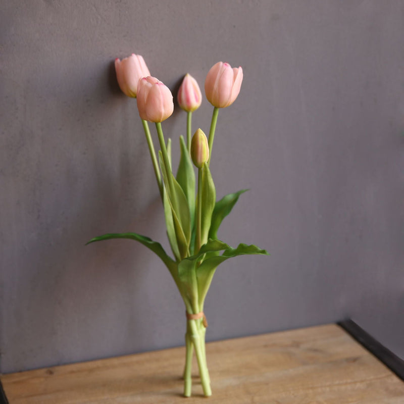 15 Inch Real Touch Tulip Stems Bundle 10 Pcs Artificial Silk Flowers