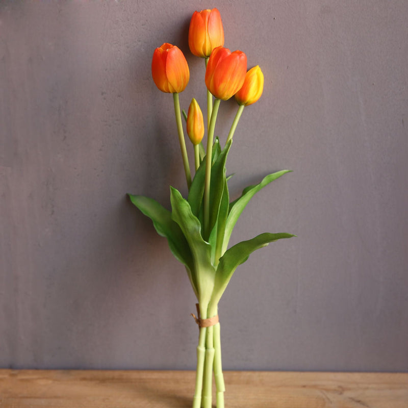15 Inch Real Touch Tulip Stems Bundle 10 Pcs Artificial Silk Flowers
