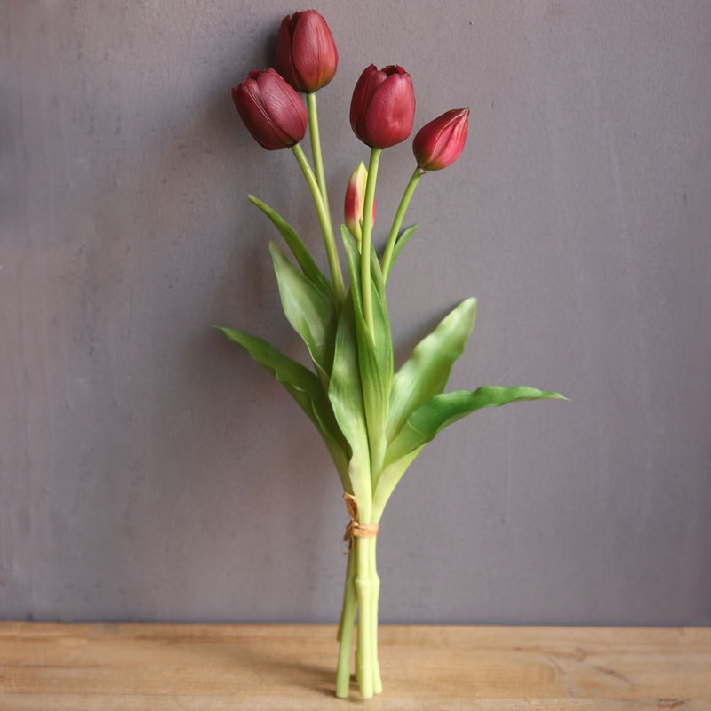 15 Inch Real Touch Tulip Stems Bundle 10 Pcs Artificial Silk Flowers
