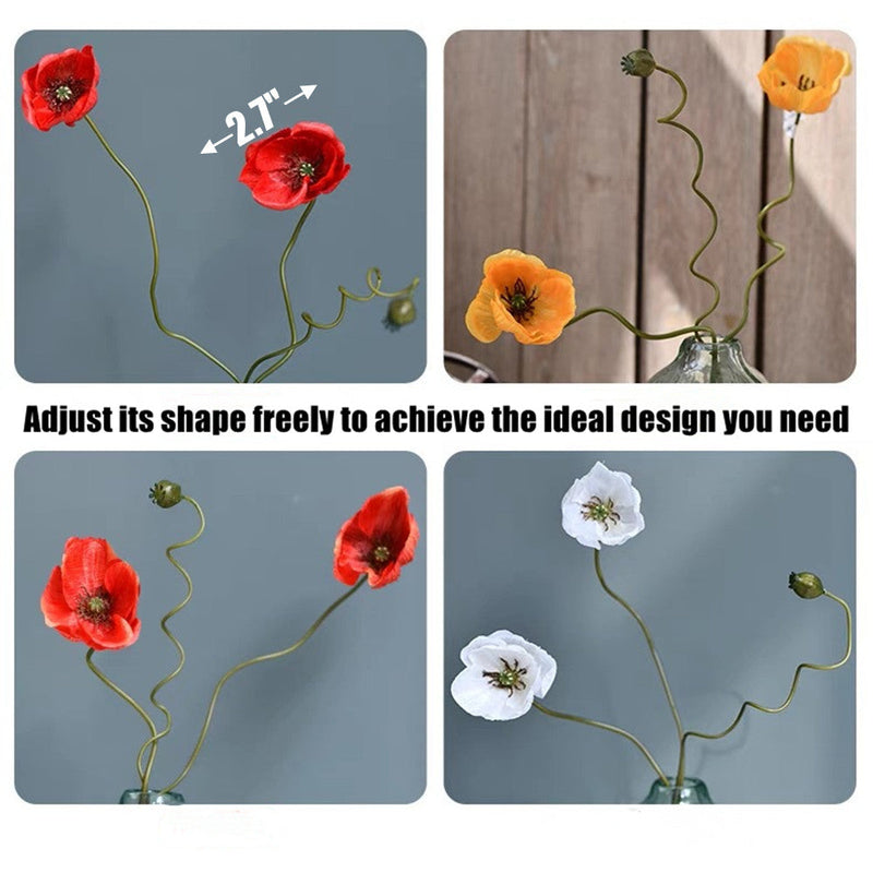 23 Inch Silk Poppy Stems 10 Pcs Artificial Flowers for Autumn Decor Bulk Wholesale