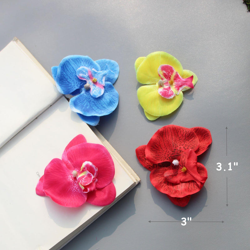 20 Pcs Artificial Phalaenopsis Butterfly Orchid Flower Heads for Crafts Cake Decorations