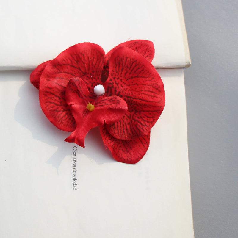 20 Pcs Artificial Phalaenopsis Butterfly Orchid Flower Heads for Crafts Cake Decorations