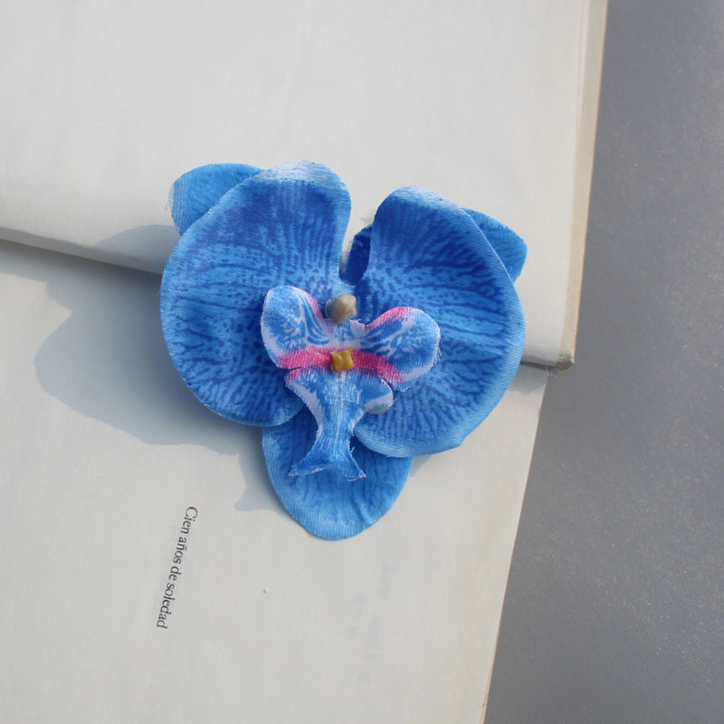20 Pcs Artificial Phalaenopsis Butterfly Orchid Flower Heads for Crafts Cake Decorations