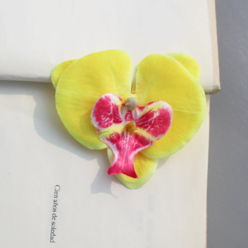 20 Pcs Artificial Phalaenopsis Butterfly Orchid Flower Heads for Crafts Cake Decorations