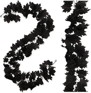 Black Artificial Hanging Garland for Halloween Decorations, 10 Ft Bulk Halloween Garland
