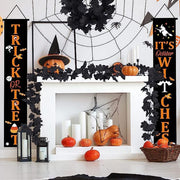 Black Artificial Hanging Garland for Halloween Decorations, 10 Ft Bulk Halloween Garland