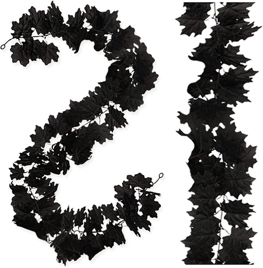 Black Artificial Hanging Garland for Halloween Decorations, 10 Ft Bulk Halloween Garland