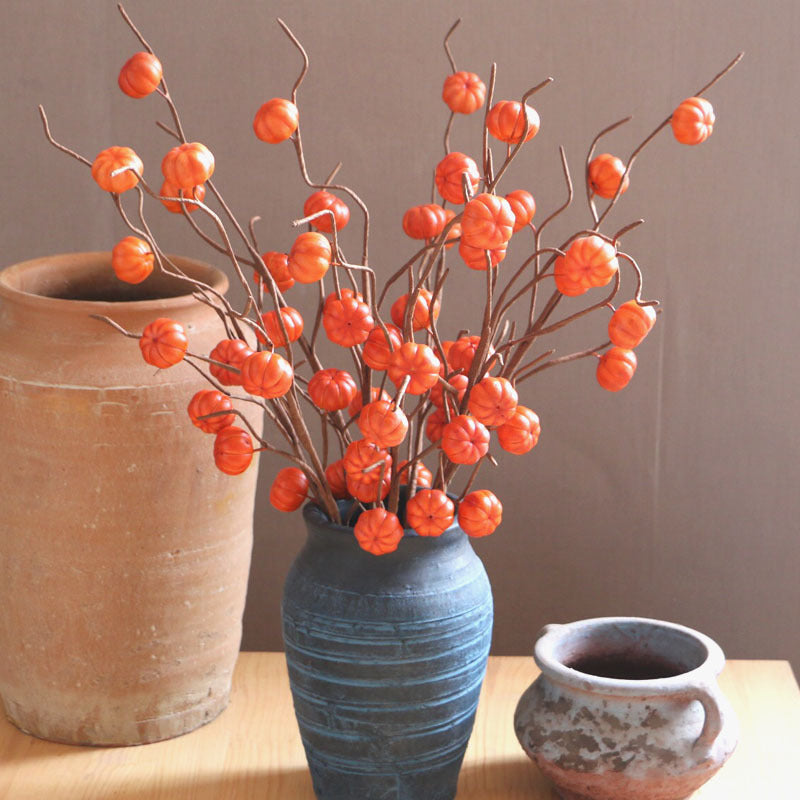 10 Pcs 27.5 Inch Artificial Pumpkin Branches Bouquet Fall Decor for Thanksgiving Home