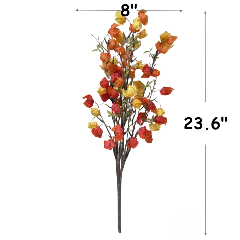 2 Pcs Artificial Fall Lantern Fruit Bush Floral Arrangement for Home Wedding Thanksgiving Decoration