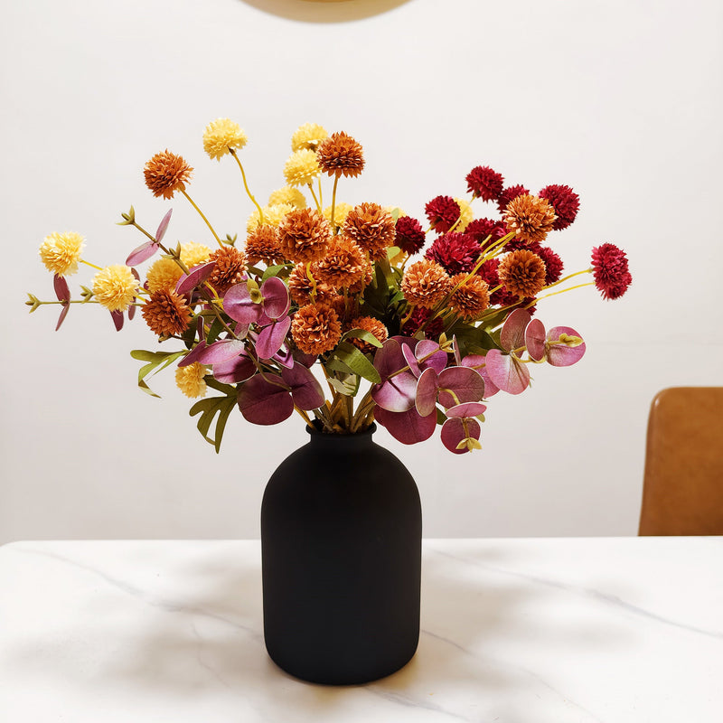 17 Branches Fall Artificial Silk Mums Bouquet, 17 Stems, Multi-Color, Silk Flowers for Table Centerpieces
