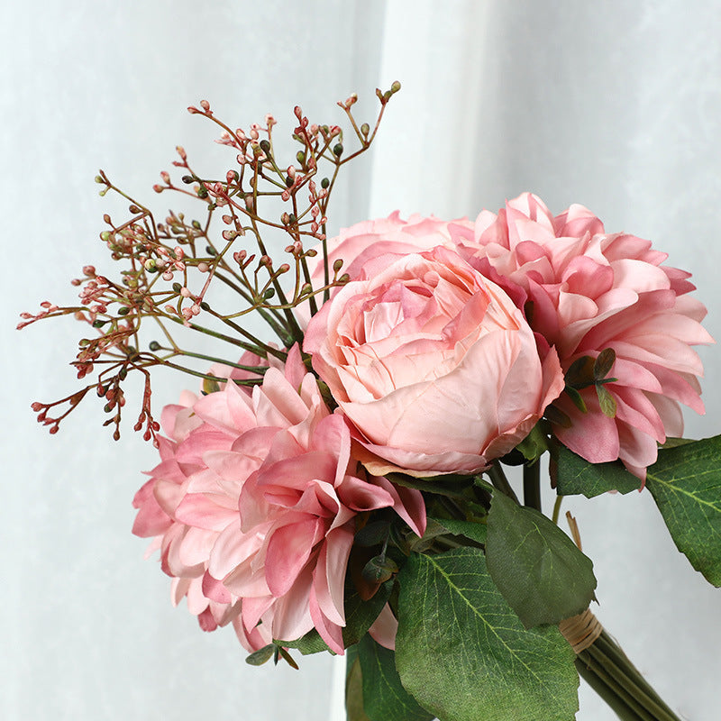 Silk Artificial Dahlia Fall Flowers Bouquet, Small, Bulk Quantity for Arrangements