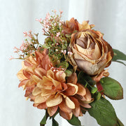 Silk Artificial Dahlia Fall Flowers Bouquet, Small, Bulk Quantity for Arrangements