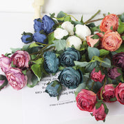 20 Inch Burnt Peony Spray Stems 6 Pcs Artificial Silk Fall Flowers Branches