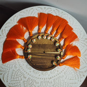 Artificial Maple Leaves Fall Wooden Tiered Tray Decor, Thanksgiving Harvest Theme, Rustic Autumn Home Accent