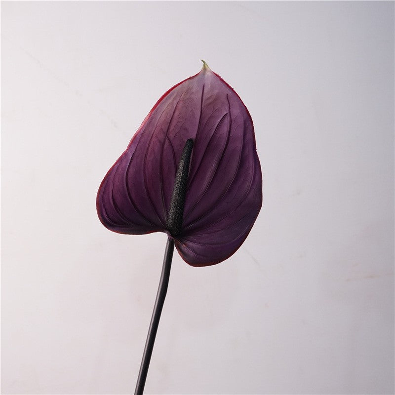 30 Inch Real Touch Anthurium Stem - Lifelike Artificial Flower for Wedding and Home Decor