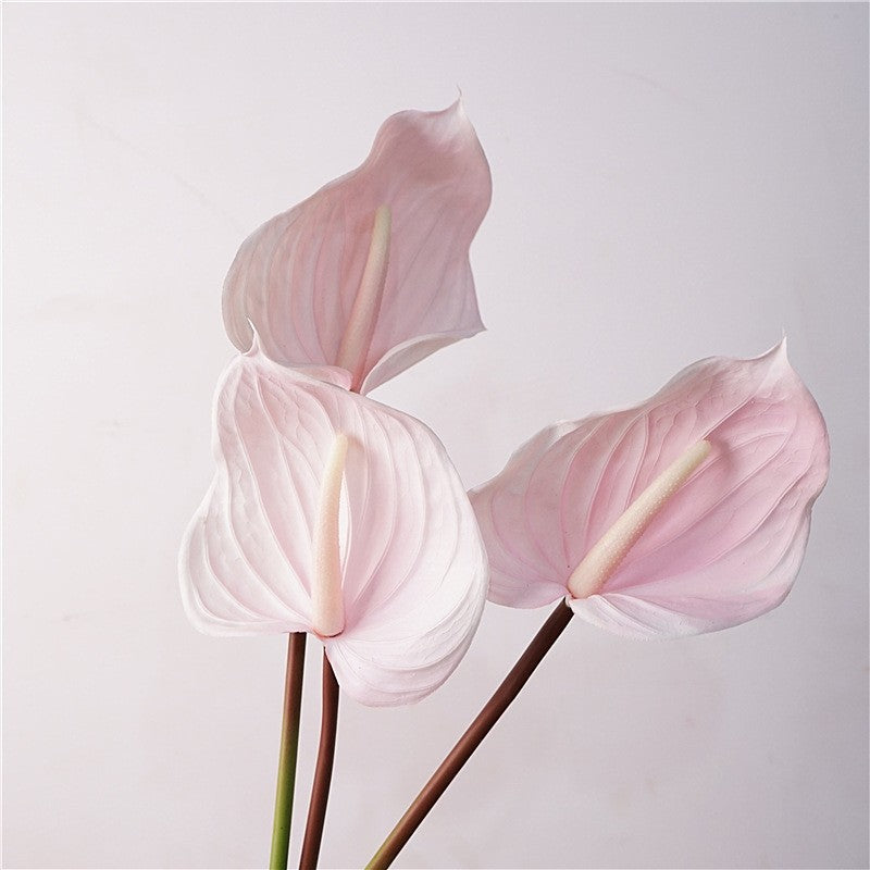 30 Inch Real Touch Anthurium Stem - Lifelike Artificial Flower for Wedding and Home Decor